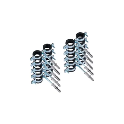 Produktbild von ScarMaxx 10 Stück Schraubrohrschellen Rohrschelle Stahl verzinkt, 3/4" Rohrschellen Gelenkrohrschellen