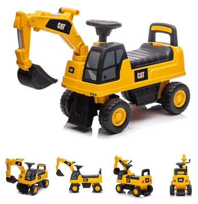 Produktbild von Chipolino Kinder Rutschauto CAT Excavator Bagger Schaufel Staufach ab 12 Monaten gelb