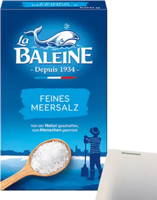 Produktbild von La Baleine Meersalz fein (1x500g Packung) + usy Block