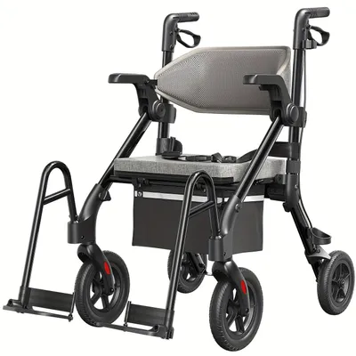 Produktbild von Rollator – Gehhilfe – Gehstöcke mit Sitz – Mobilitätshilfe – Transportstuhl – Klappbar – Leicht