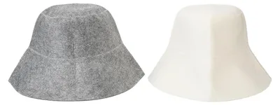 Immagine prodotto di Cappello assorbente per sauna - Cappello in feltro - Elegante - Unisex - Set da 2 - Colore bianco/grigio - Cappello per sauna
