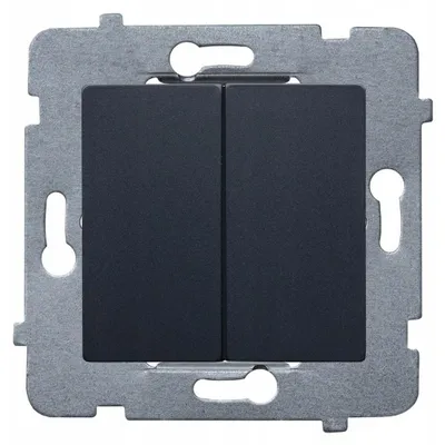 Image de POLMARK ŁP-2LA/M.CZ Interrupteur double va-et-vient noir sans cadre