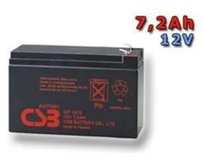 Zdjęcie produktu dla CSB Zamiennik akumulatora 12V - 7,2Ah GP1272 F2 - kompatybilny z RBC2/5/8/9/12/22/23/25/27/31/32/33/40/48/51/53/54/59/109/110