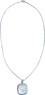 Produktbild von P3340WMOON_SSR Anhänger mit Kette Mondstein weiß Cushion-Cabochon 45 cm 925 Silber XEN
