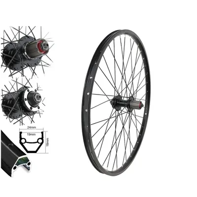 Produktbild von Bärwinkels Hinterrad 26 Zoll Disc MTB schwarz 8,-9,-10 fach 6 Loch Scheibenbremse Laufrad