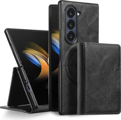 Obrázok produktu pre Pre Samsung Galaxy Z Fold7 5G MagSafe Magnetic Leatherette Protective Cover Black