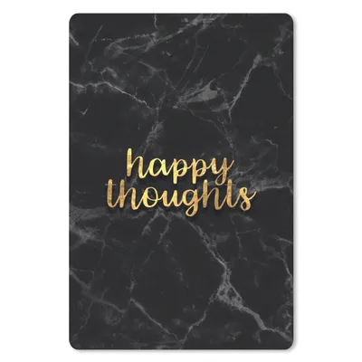 Produktbild von MuchoWow® Mauspad Mousepad Zitate - Glücklich - Gold - Schwarz 18x27 cm - Mousepads - Maus Mat - Pad - Mausunterlage