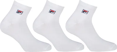 Immagine prodotto di FILA Quarter socks unisex, 3 paia - calzini corti, sportivi, con logo, tinta unita, 35-46 Bianco EU 35-38
