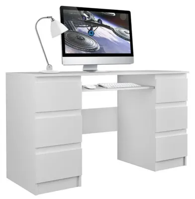 Obrázok produktu pre Topeshop KUBA BIEL MAT, Priamy, Obdĺžnikový tvar, Drevotrieskové dosky, Hranie, Domácnosť/kancelária, Kancelária, laminát, Matný