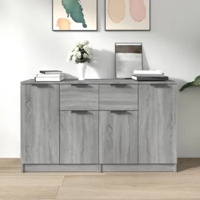 Produktbild von vidaXL Sideboards 2 Stk. Grau Sonoma 60x30x70 cm Holzwerkstoff