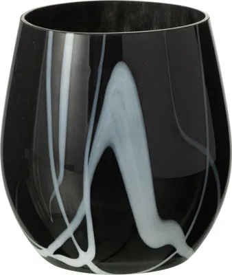 Produktbild von J-Line Windlicht Raucheffekt Glas Schwarz/Weiß