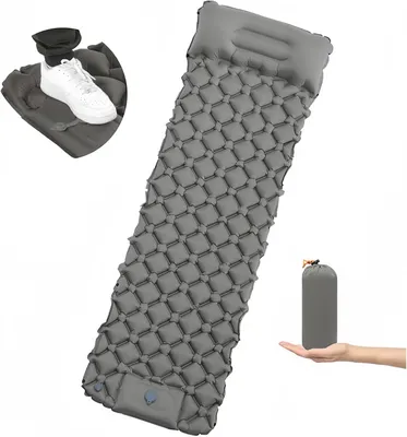 Produktbild von Kombinierbare Mehrpersonen-Luftmatratze - 150kg Tragkraft,5cm Dicke mit Fußpumpe & Doppelventil, leicht tragbar Camping Sleeping Pad,ergonomisch weich