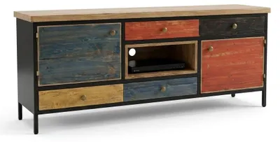 Zdjęcie produktu dla RTV stojak, drewno i metal, styl industrialny, rustykalny, komoda, szafka, vintage