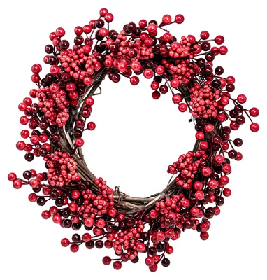 Produktbild von Beerenkranz Rot Kunstpflanzen Weihnachtskranz Ø35cm