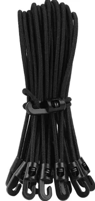 Obrázok produktu pre Bungee lano s karabínami – 20 ks – 25 cm – čierne