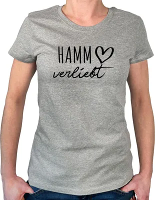 Produktbild von Huuraa Damen T-Shirt Hamm verliebt L Sport Grey Bio Baumwolle Fairtrade Damenshirt Geschenkidee
