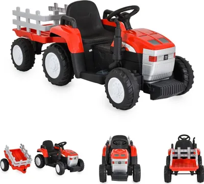 Obrázek produktu pro Moni dětský elektrický traktor Dallas s přívěsem, dálkové ovládání, hudba, červená světla