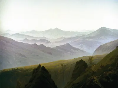 Obrázek produktu pro Caspar David Friedrich Art Print Obraz - Ráno v horách, 1822 (60 x 80 cm)