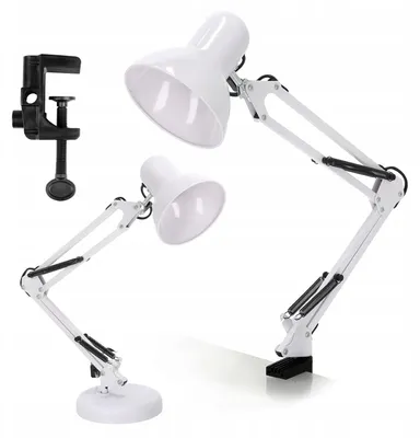 Image de Lampe de bureau Kobi 2 en 1 métal blanc E27 ajustable