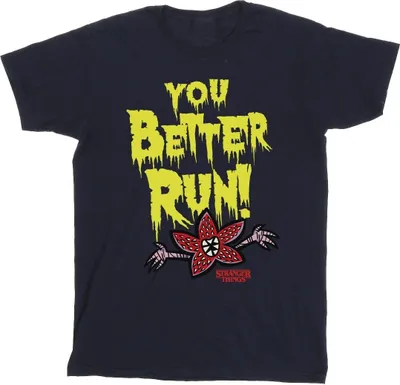 Produktbild von Netflix - "Stranger Things You Better Run" T-Shirt für Herren BI45836 (L) (Marineblau)