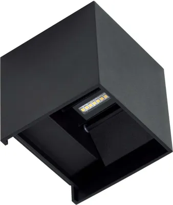 Produktbild von IP54 6,8 W schwarze LED-Wandleuchte mit verstellbaren Lamellen 3000 K
