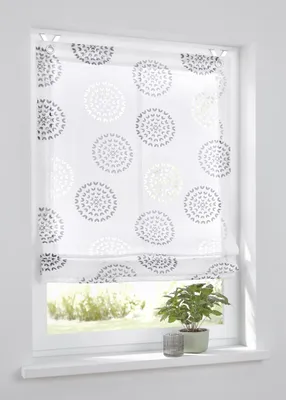 Image de Omgoods - Rideau plissé avec motif et crochets de fenêtre