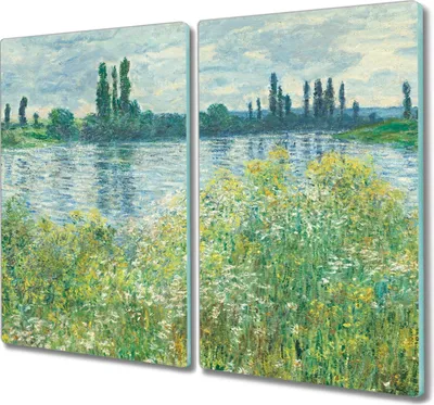 Produktbild von Coloray Küchenbrett Kochplattenabdeckung Hackbrett Schneidebrett Herdabdeckplatte 2x30x52 cm - Seine Vetheuil Monet