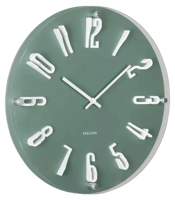 Produktbild von Karlsson - Wanduhr Esencia Elevated - Dschungelgrün - Ø40cm
