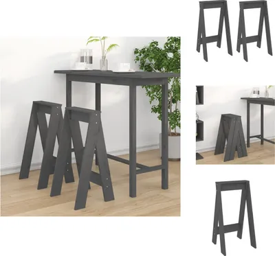 Produktbild von vidaXL Hocker 2 Stk. Grau 40x40x75 cm Massivholz Kiefer - Klappstühle & Hocker