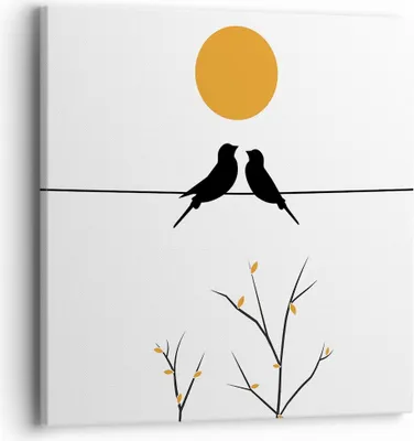 Produktbild von Bild auf Leinwand - Leinwandbild - Einteilig - Bild Vögel Sonne - 40x40cm - Wand Bild - Wanddeko - Wandbilder - Leinwanddruck - Bilder - Wanddekoration - Leinwand bilder - Wandbild - AC40x40-4772