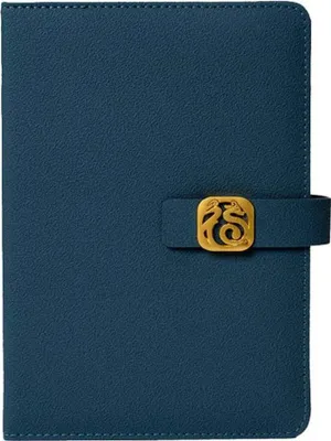 Produktbild von INF A5 Notizbuch aus Kunstleder mit Magnetverschluss und Stifthalter Blau