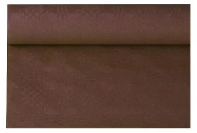 Produktbild von Papstar Papiertischtuch mit Damastprägung 6 m x 1,2 m braun, 12 x 1 Rolle