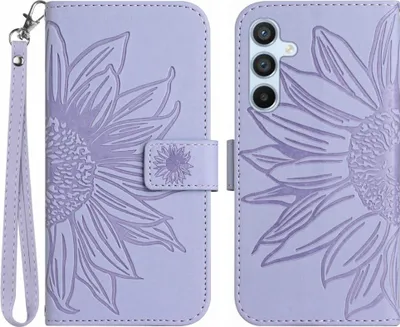 Produktbild von Samsung Galaxy S25 Hülle - Coverup Sonnenblume Klapphülle mit Schlüsselband - Lavendel