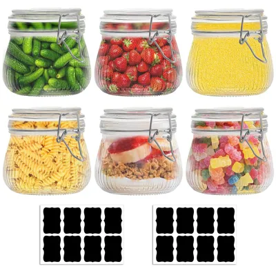 Immagine prodotto di Barattoli per conserve con chiusura a pinza - 500 ml - Vetro - Set da 6 pezzi