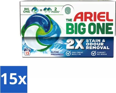 Produktbild von Ariel - 3in1 Waschmittel-Pods - The Big One - Alpine - 15 Pods - Vorteilspack - 15 Stücke