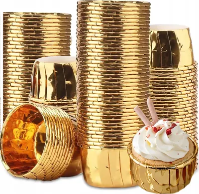 Produktbild von Karwil Goldene Muffin-Papierförmchen 50x40 mm 50 Stück