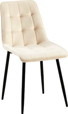 Produktbild von CLP Esszimmerstuhl Gifford Samtbezug gepolstert mit Rückenlehne creme Material Samt