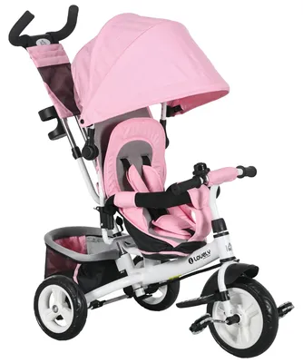 Image de Tricycle, poignée télescopique, sac de rangement amovible, rose