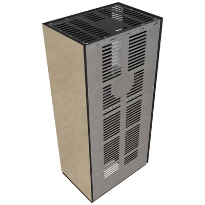 Produktbild von Kaminbausatz KRATKI FLOKI BOX rechts 8 kW Ø 160 Quarzsinter FOKOS RENA schwarz Verkleidung