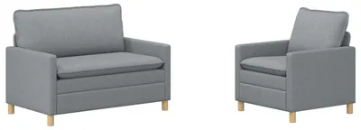 Produktbild von vidaXL Sofa Set 2 stk. Hellgrau Stoff