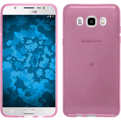 Produktbild von PhoneNatic Case kompatibel mit Samsung Galaxy J5 (2016) J510 - rosa Silikon Hülle transparent + 2 Schutzfolien