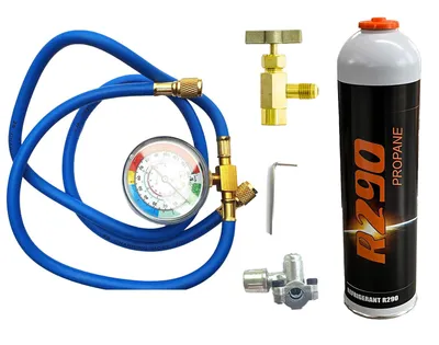 Image de Kit de réparation Kit de remplissage R290 avec tuyau manomètre et BPV 31 pour réfrigérateur Pompe à chaleur