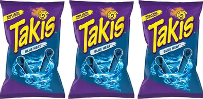 Produktbild von 3x Takis Blue Heat Tortilla Chips | 100g | Blue Hot Chili Pepper Geschmack | Limitierter US-Snack mit würzigem Crunch+Heartforcards Versandschutz