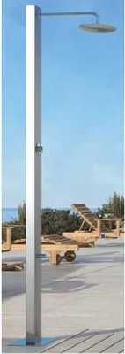 Produktbild von Pooldusche EOLOS aus Edelstahl mit Fußspülung 210cm KARAG