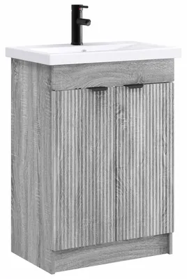 Immagine prodotto di Set di mobili da bagno vidaXL grigio Sonoma 56 x 37,5 x 81 cm in materiale derivato dal legno