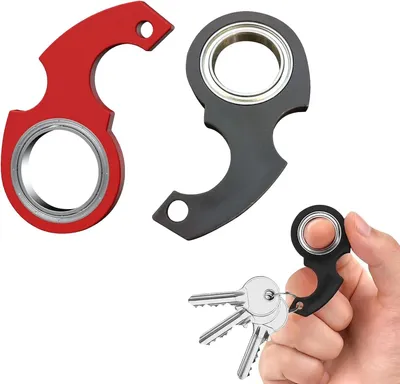 Productafbeelding van Sleutelhanger Spinner - Set van 2 - Draagbare fidget ring voor volwassenen - Anti-stress en Concentratie