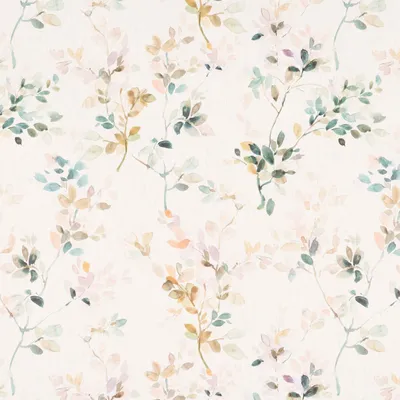 Produktbild von Dekostoff Meterware Baumwolle Aziza1 Aquarell Blätterzweige Blüten