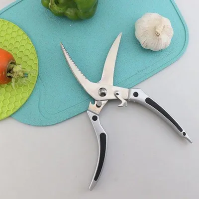 Productafbeelding van Unyqoos® Kipknipper van roestvrij staal – Professionele keukenknip voor vlees, vis en groenten, ergonomisch handvat, veiligheidsslot, vaatwasmachinebestendig