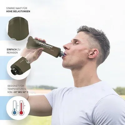Produktbild von Famanu faltbare Trinkflasche - BPA-frei, leichte Wasserflasche für Sport und Camping (250 ml)