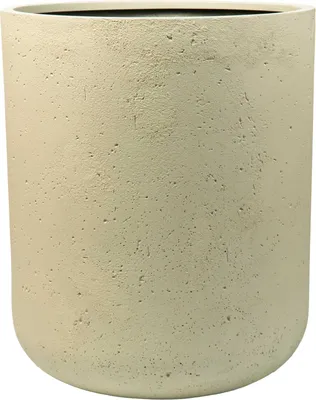 Image de Bac à plantes VIVANNO en fibre de verre CHICO rond, beige Vésuve mat - 50 x 60 cm